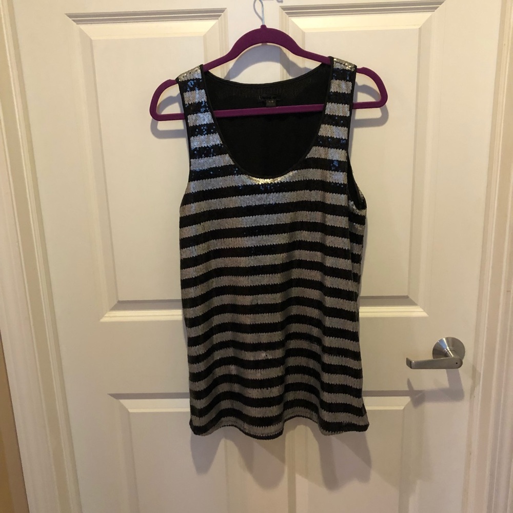 Black and Silver sequined top